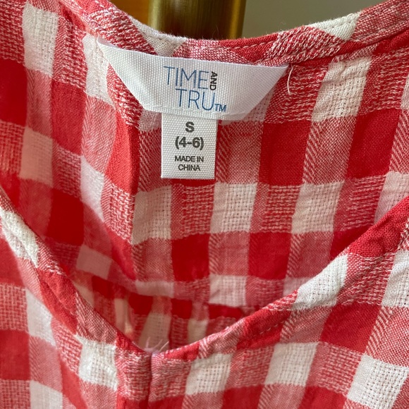 Linen country red checkered top - Picture 3 of 4